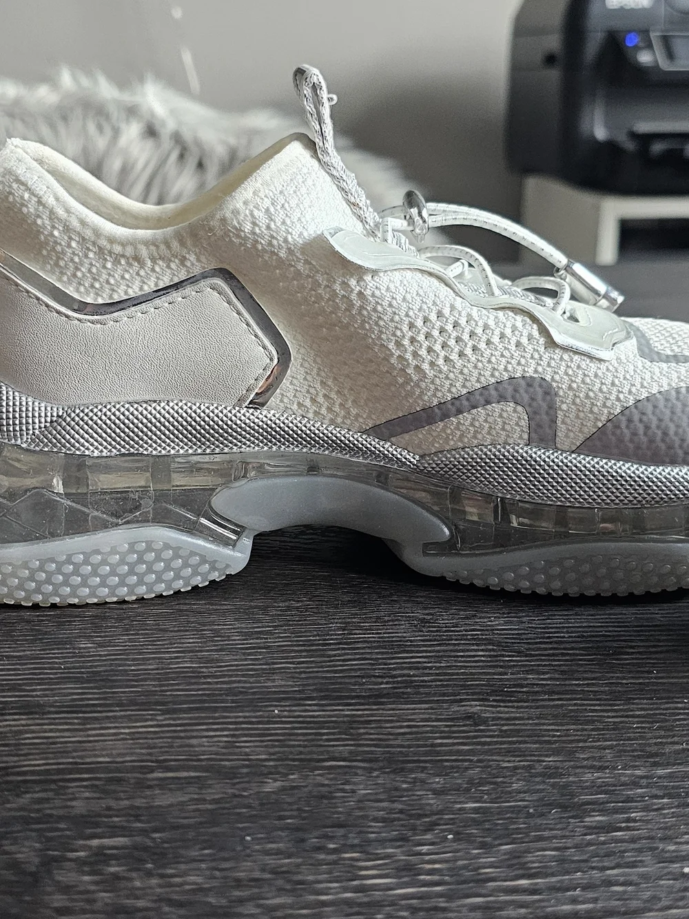 Steve Madden White & Silver Athletic Sneakers - Picture 3 of 7